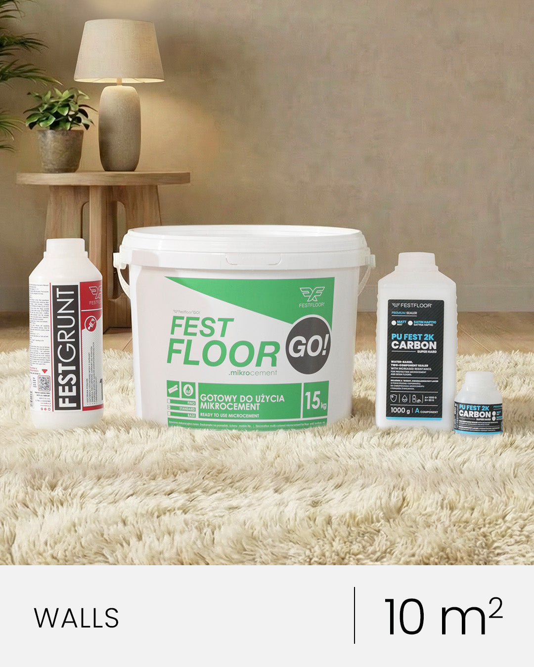 mikrocementas rinkinys sienoms FESTFLOOR GO! - 10m²