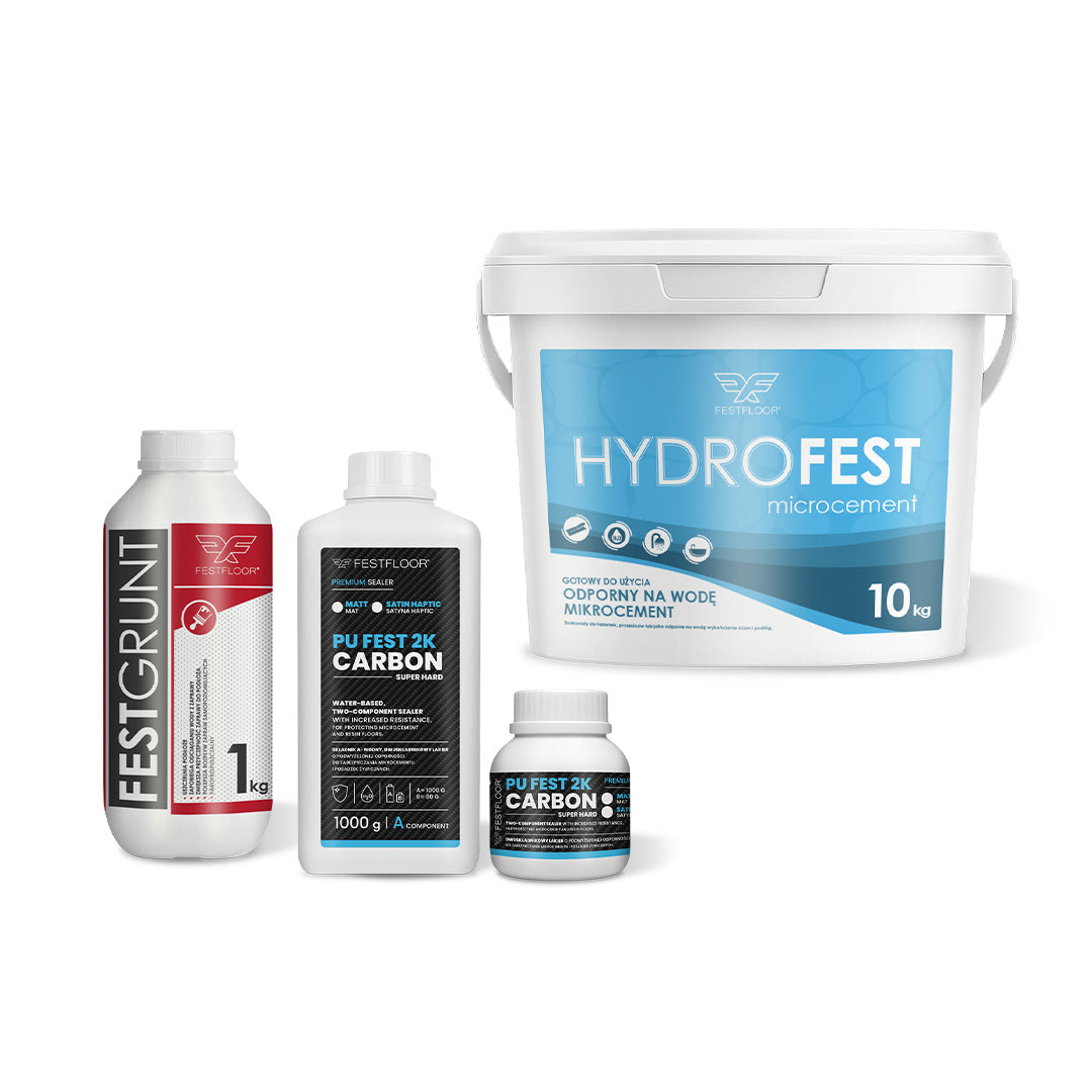 Microcement kit for bathroom tiled walls HYDROFEST - 10m²